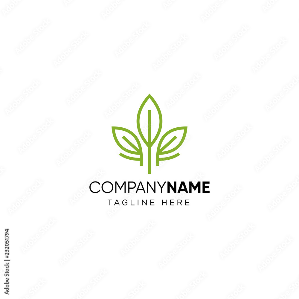 Leaf logo design inspiration, Tea leaf vector - Eco leaf logo design inspiration