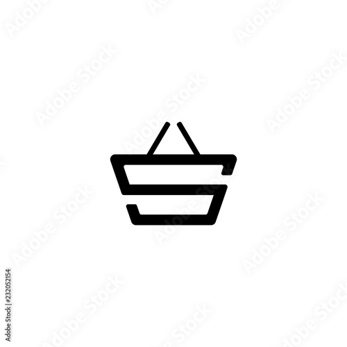 S initial as a basket, shop logo design inspiration