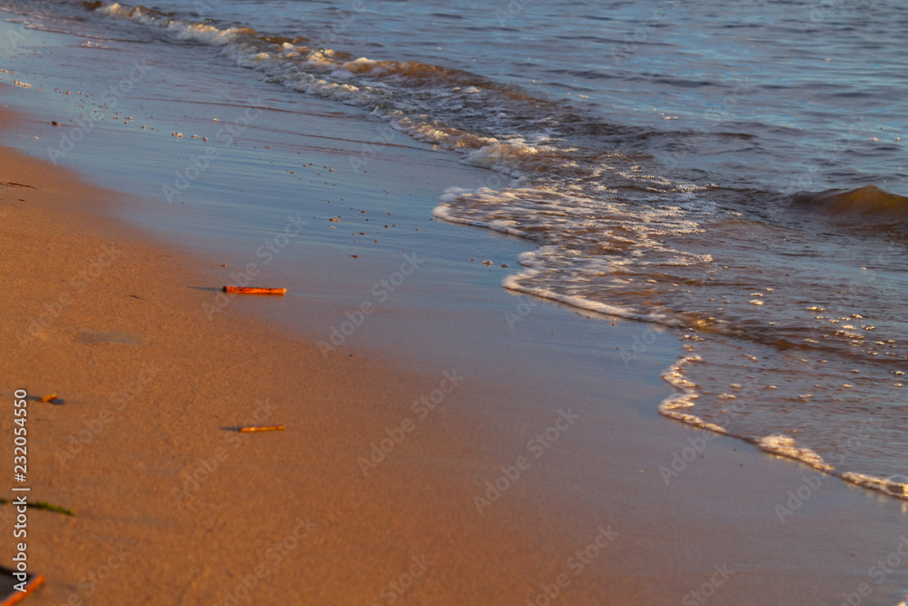 Wave on the sand beach background Wave on the sand beach background