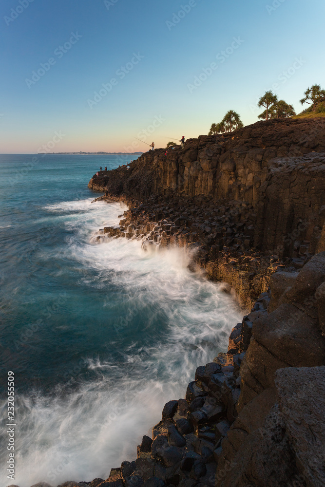 Quiet Beautiful Fingal Head Rocks Sunrise Quiet Beautiful Fingal Head Rocks Sunrise