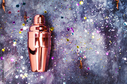 Sticker Cocktail shaker on party background