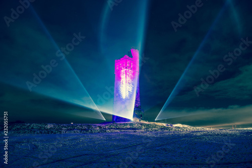 Victoria Monument Light Show, Huddersfield, West Yorkshire