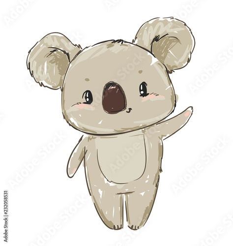 Hand Drawn cute koala bear vector illustration