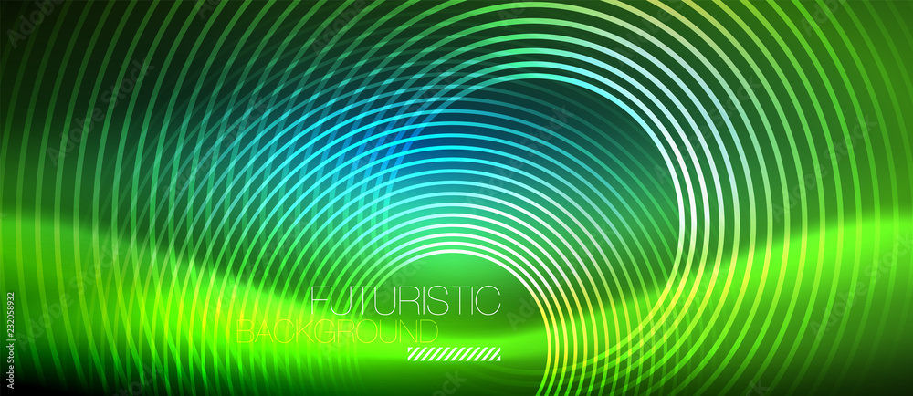 Neon glowing circles background Neon glowing circles background