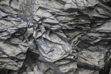 Beautiful basalt formations on Reynisfjara beach in Iceland