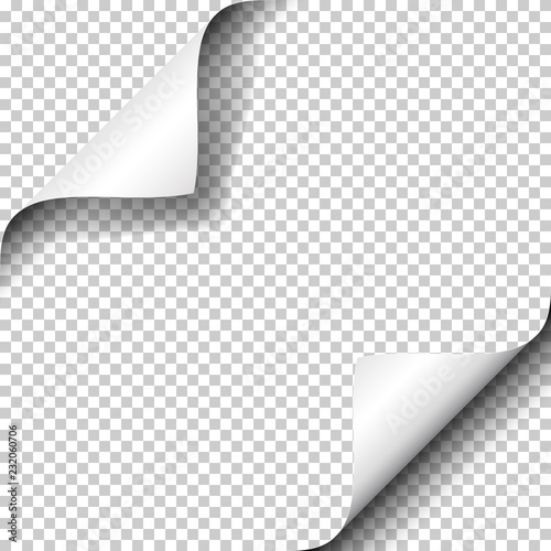 Curly Page Corner, isolated on transparent background.