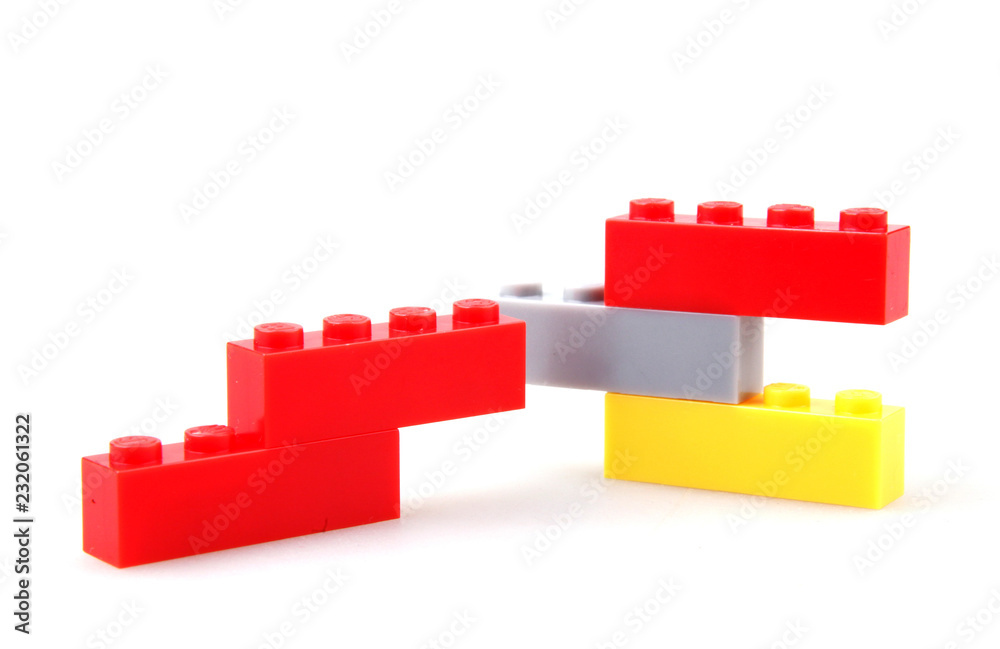 Fototapeta premium Plastic Toy Blocks Encourage Learning Through Play