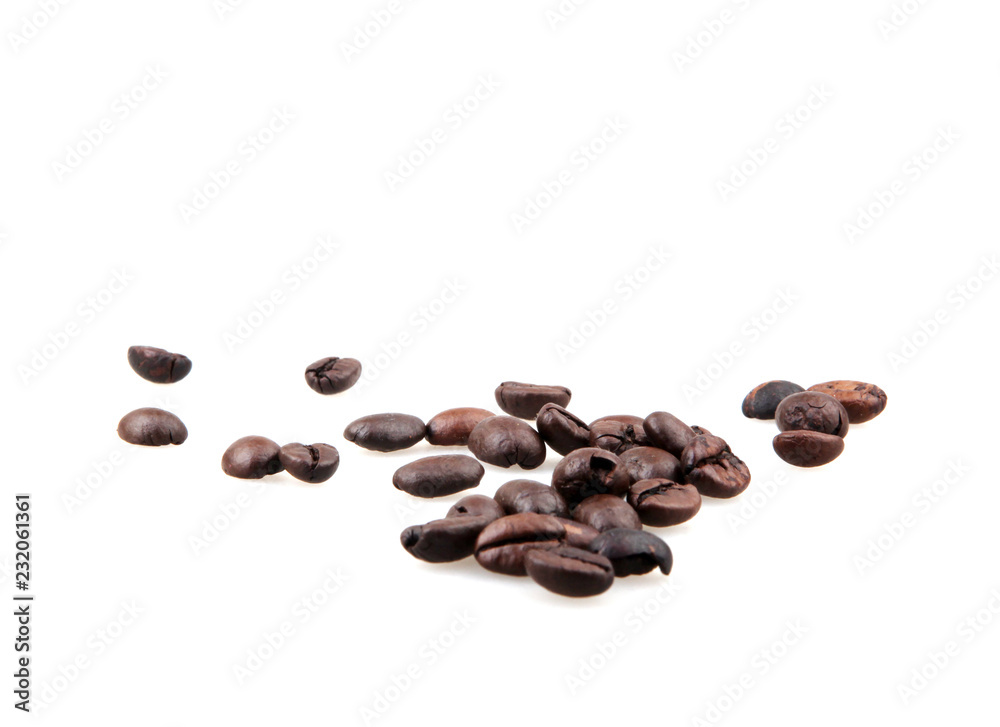 Roasted Coffee Beans Isolated On White Background Roasted Coffee Beans Isolated On White Background