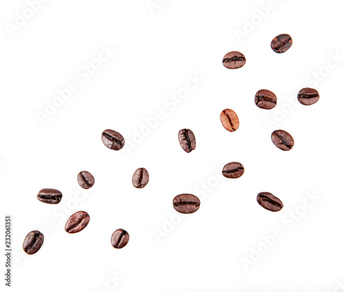 Roasted Coffee Beans Isolated On White Background