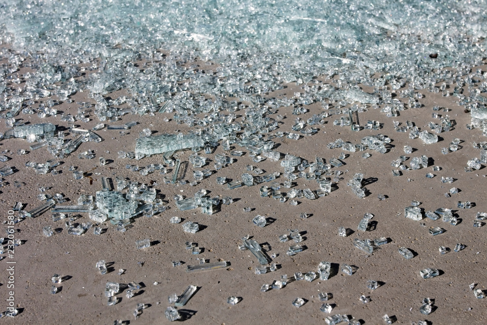 broken glass on ground