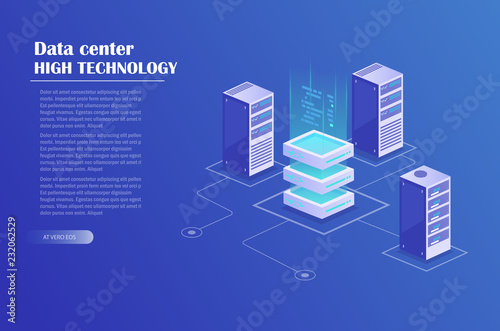Data processing isometric concept
