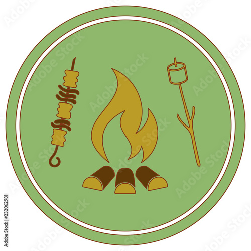 Grilled zephyr and  kebab icon