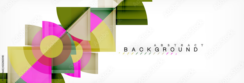 Trendy circles composition geometric background