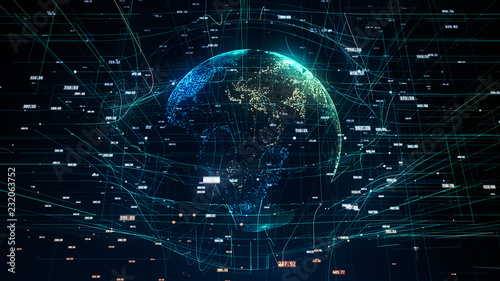 global network illustration symbolizing global IT