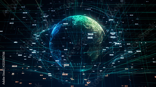 global network illustration symbolizing global IT