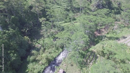 Flying Over Ayung River In Karangasem Bali Indonesia. Part 2 photo