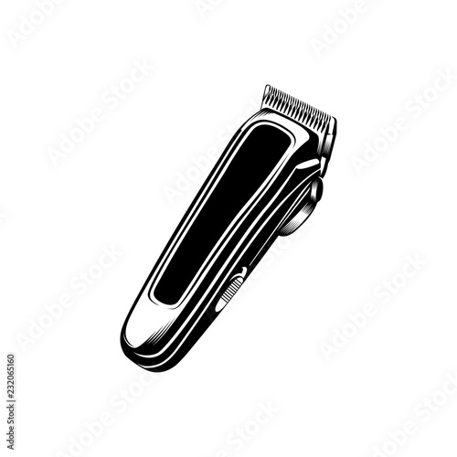 Electric barber clipper vector illustration, barber logo design photo