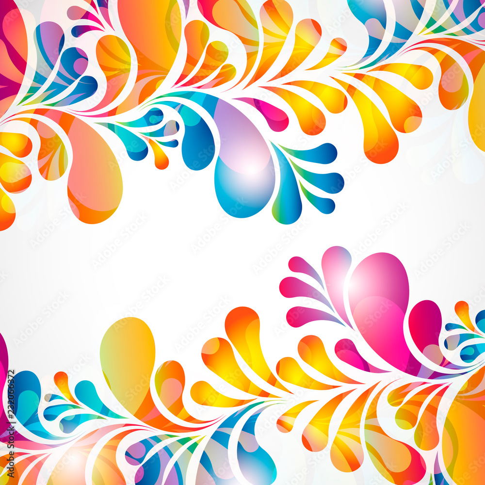Fototapeta premium Abstract background with bright teardrop-shaped arches.