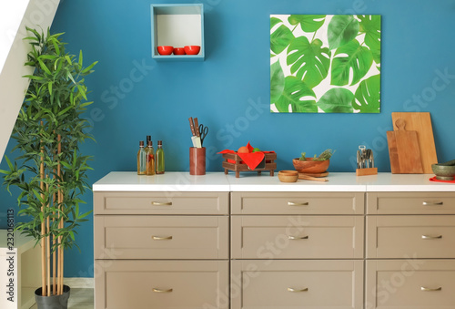 Interior of modern kitchen with stylish furniture © Pixel-Shot