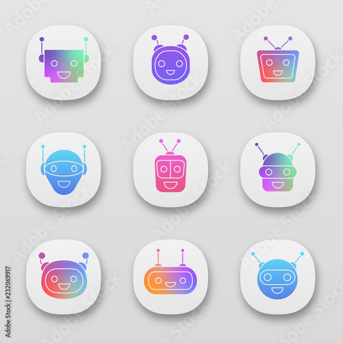 Chatbots app icons set
