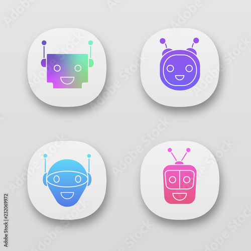 Chatbots app icons set