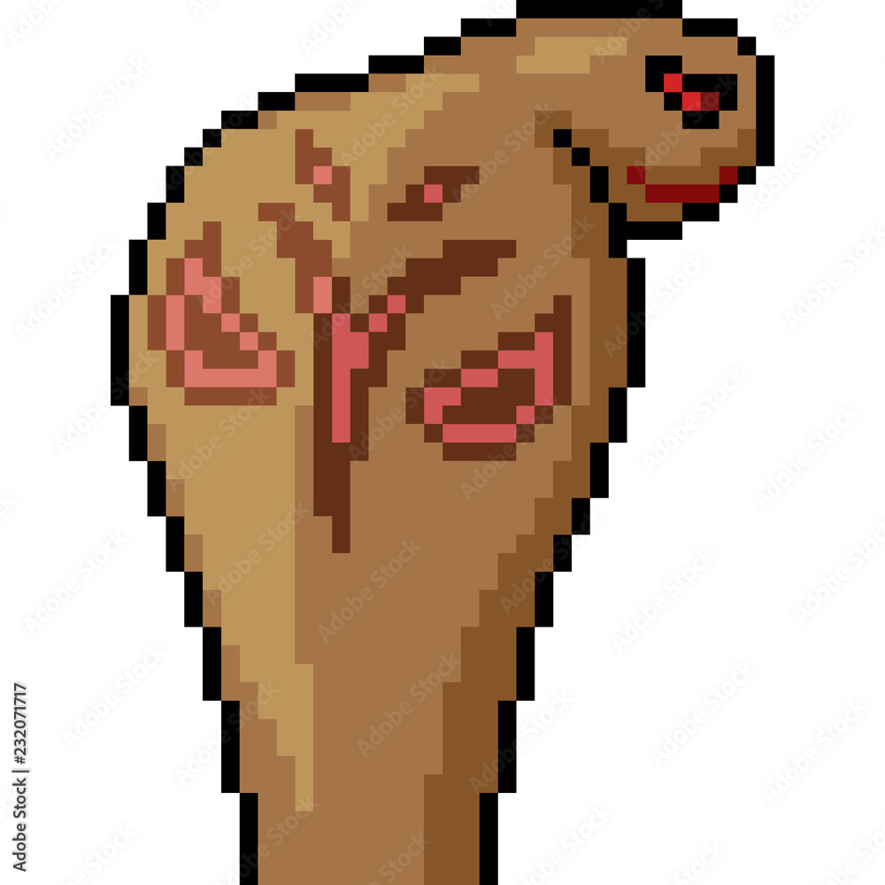 Fototapeta premium vector pixel art cobra fierce