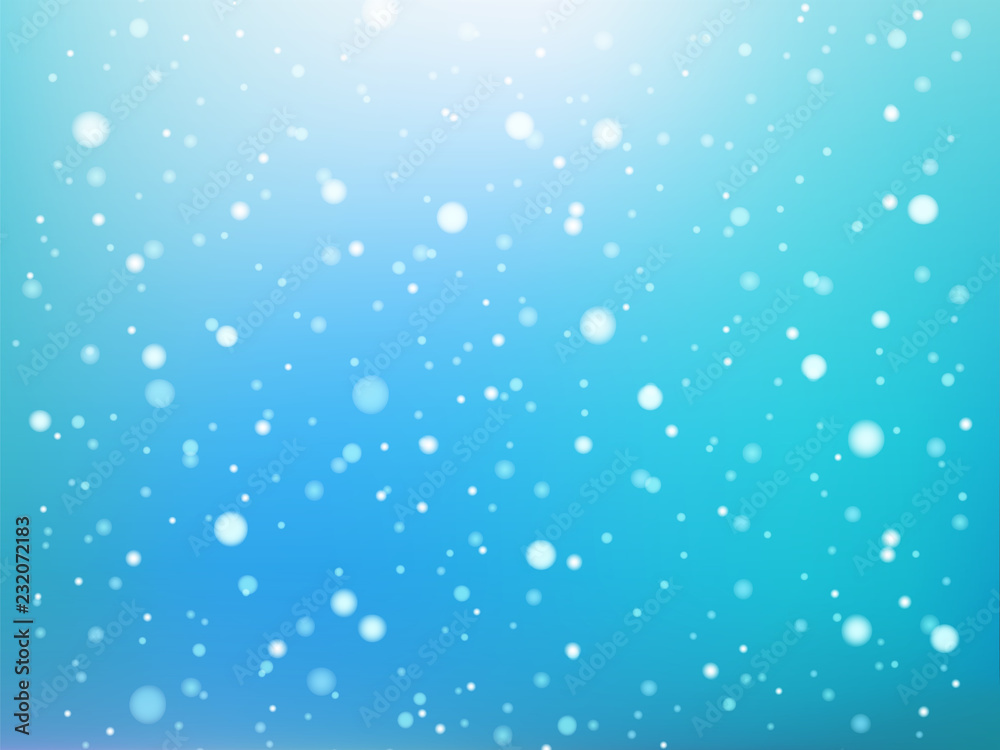 Blue and white abstract light spots or snowflakes bokeh seamless pattern, vector Blue and white abstract light spots or snowflakes bokeh seamless pattern, vector