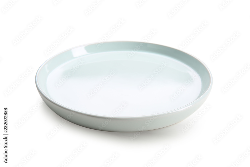 Clean empty plate on white background Clean empty plate on white background