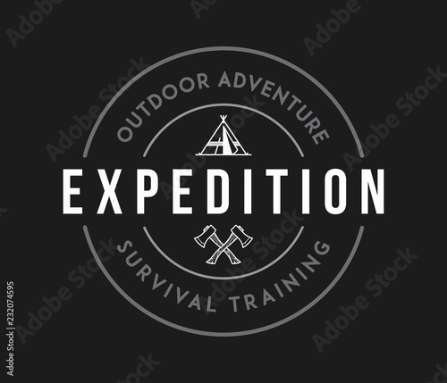 Outdoor adventure exploration white on black