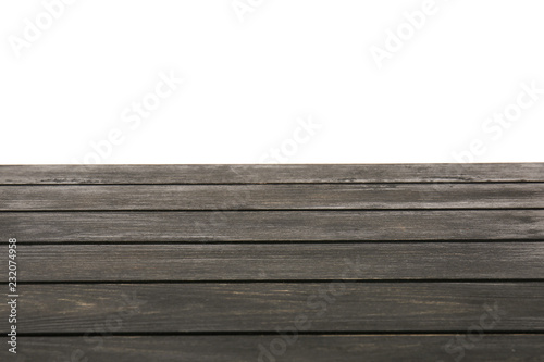 Wooden surface against white background