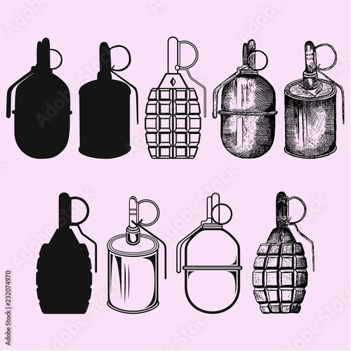 grenade vector silhouette 