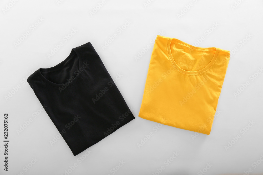 Blank t-shirts on white background