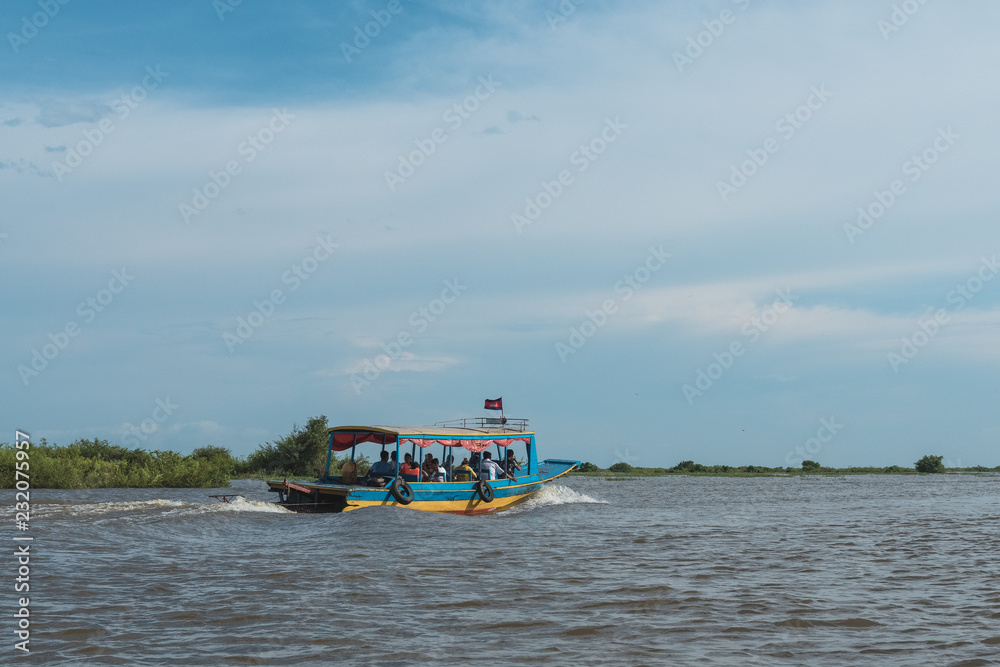 landscape of the lake in a floating village landscape of the lake in a floating village