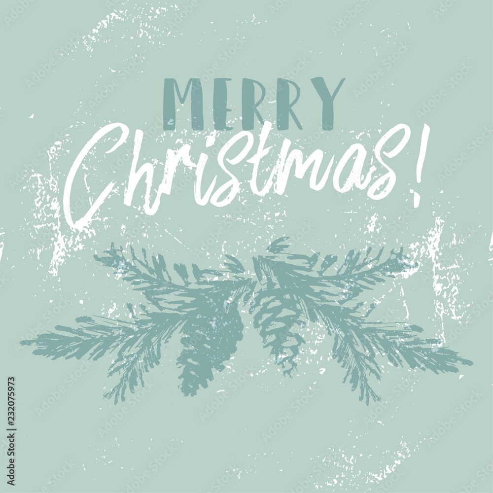 Obraz premium Christmas tree cone painting vector winter textures