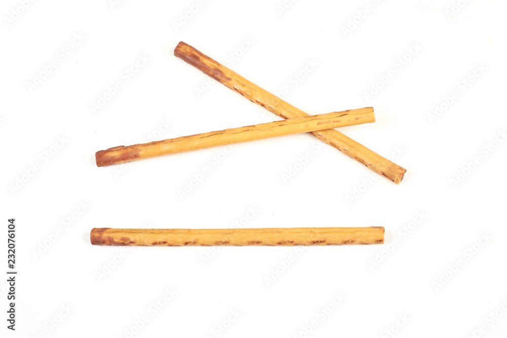 biscuit sticks with sweet filling on white background. biscuit sticks with sweet filling on white background.