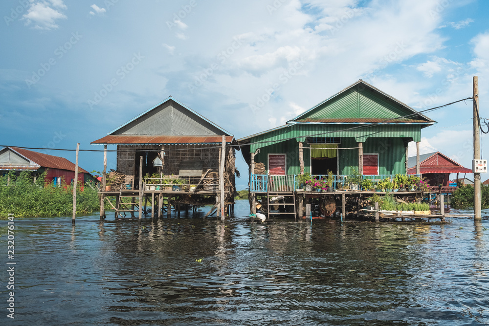 life in a floating villages in a big lake life in a floating villages in a big lake