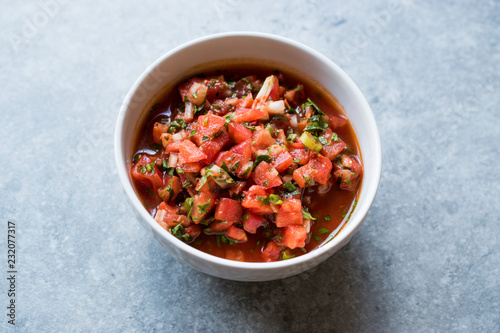 Turkish Juicy Tomato Salad Bostana for Kebab made with Onions, Parsley and Lemon Juice from Sanliurfa / Urfa from Turkey