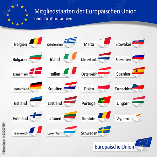 Die 27 Mitgliedstaaten der Europäischen Union ohne Großbritannien