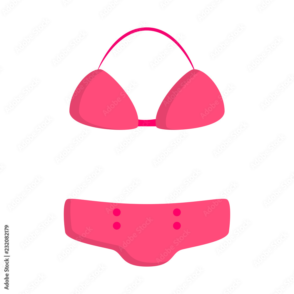 Women's swimsuit. Element of beach holidays. Vector illustration. EPS 10. Summer. Women's swimsuit. Element of beach holidays. Vector illustration. EPS 10. Summer.
