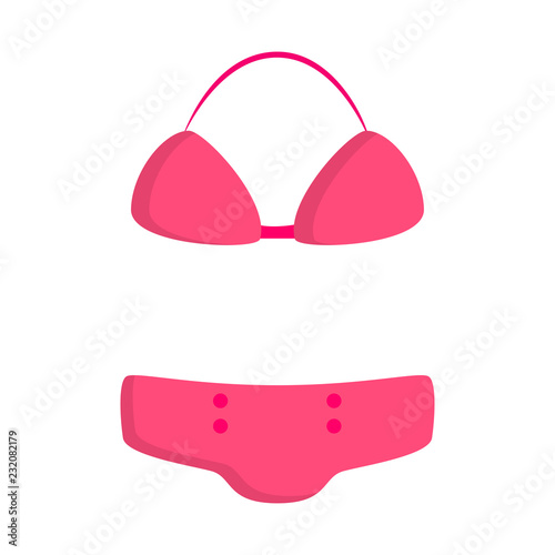 Women's swimsuit. Element of beach holidays. Vector illustration. EPS 10. Summer.