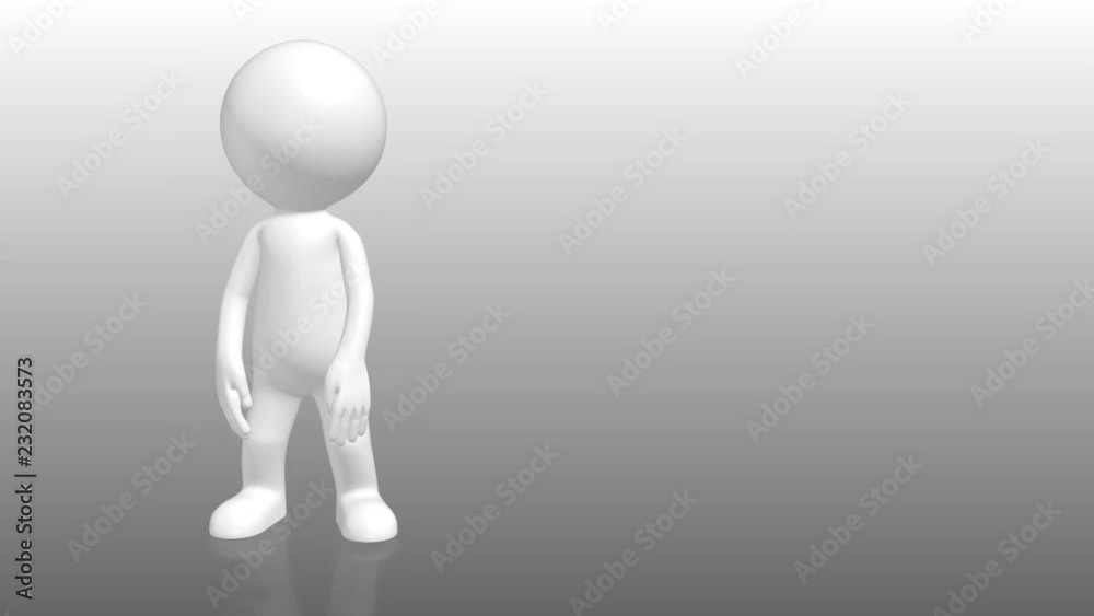 3D Human character pointing to empty placeholder 3D Human character pointing to empty placeholder