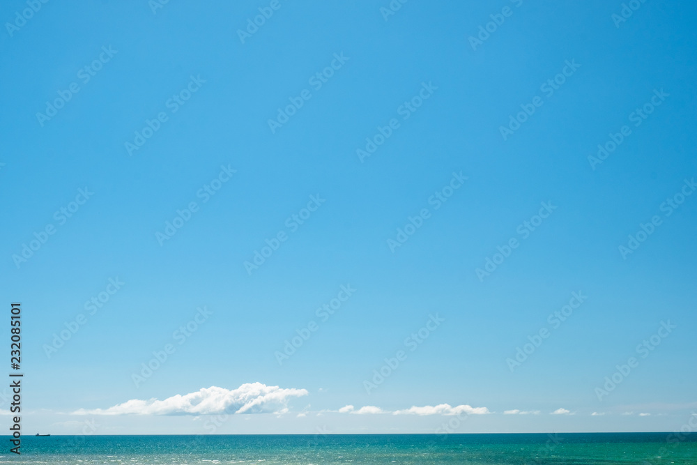 Beautiful blue sky and cloud over the sea.