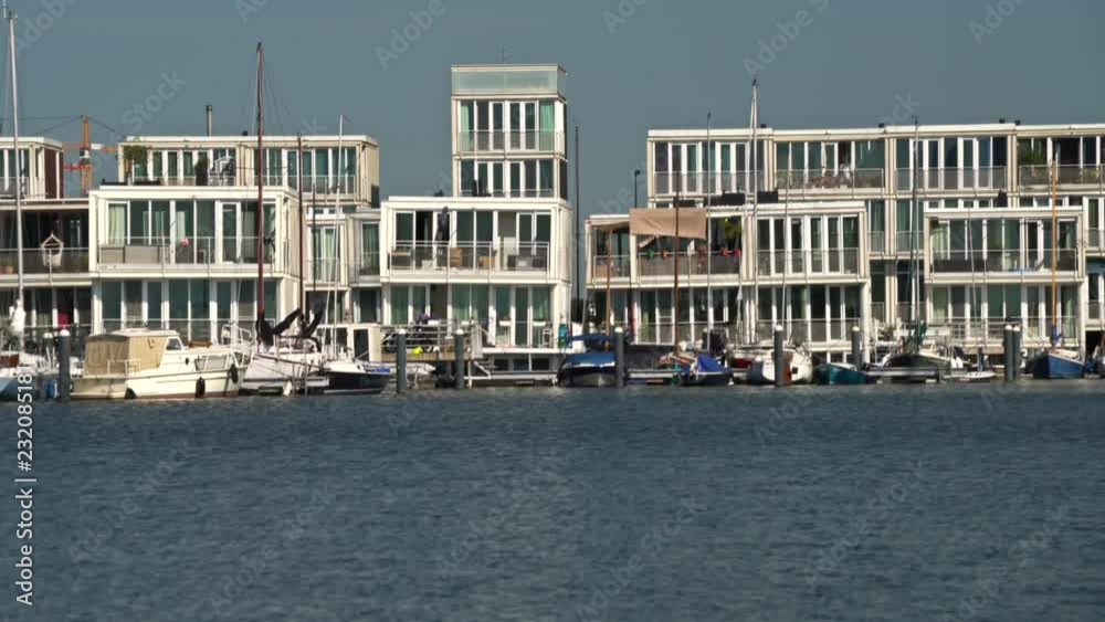 Modern Water houses in IJburg, Amsterdam The Netherlands