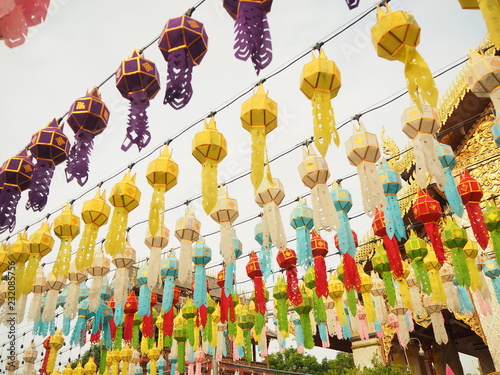 Quadro su tela Decorative lamp tradition Yi Peng City, Lamphun