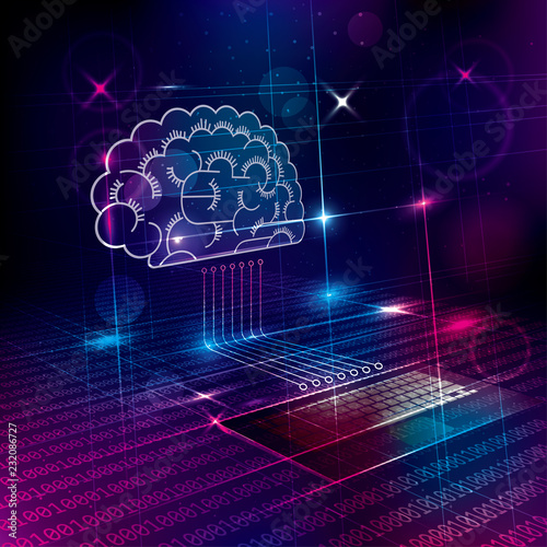 Artificial intelligence concept design. Abstract technology background.