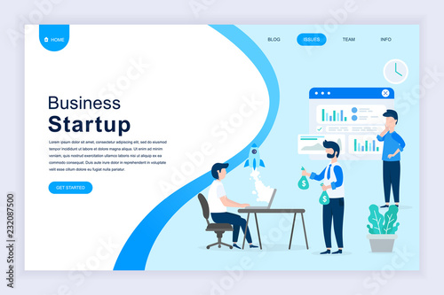 Modern flat design concept of Startup Your Project for website and mobile website development. Landing page template. Launch a new product on a business company. Vector illustration.