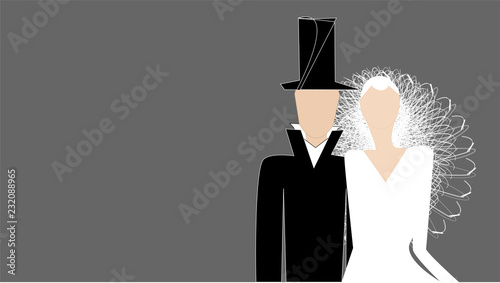 Hochzeitspaar seitlich stehend