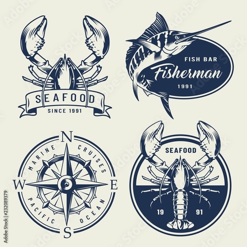 Vintage sea emblems collection