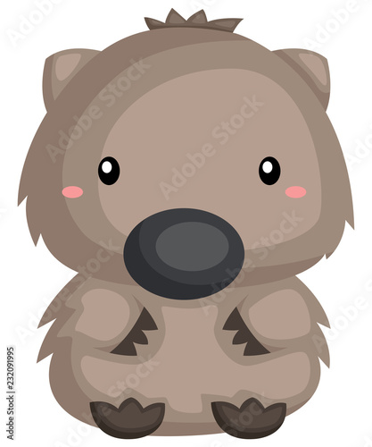 a vector of a cute wombat