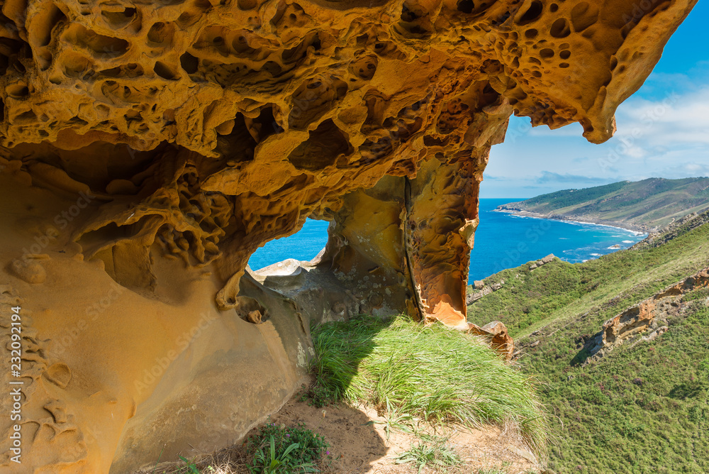 Sandstone in Gran Canto, Jaizkibel mountain, Basque Country, Spain